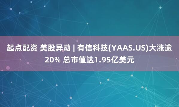 起点配资 美股异动 | 有信科技(YAAS.US)大涨逾20% 总市值达1.95亿美元